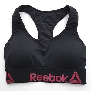 ⭐️2/ $30⭐️ Reebok Racerback Black Pink Racerback Sports Bra Padded Cups Sz Small